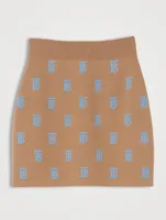 Monogram Wool Silk Blend Jacquard Mini Skirt