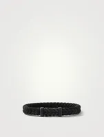 Chevron Black Rubber Bracelet With Titanium