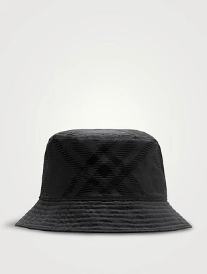 Check Nylon Blend Bucket Hat