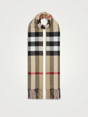 Check Cashmere Oversized Scarf