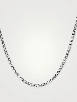 Box Chain Slider Necklace In Sterling Silver