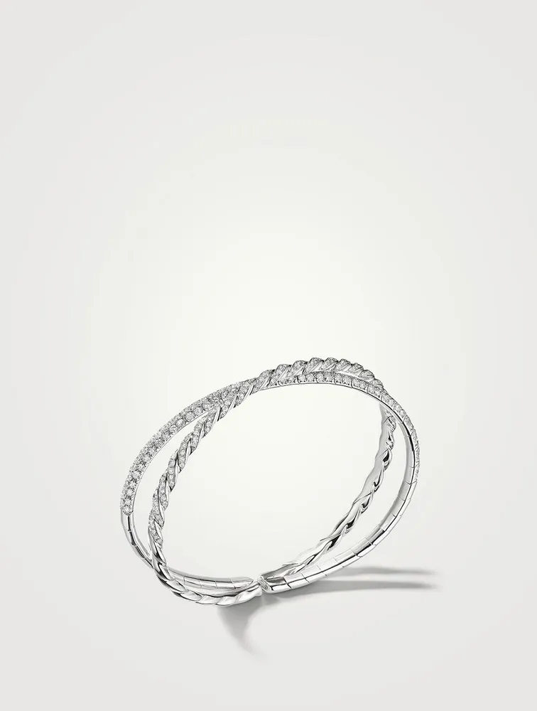 Pavéflex Two Row Bracelet 18k White Gold With Diamonds