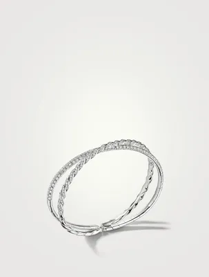 Pavéflex Two Row Bracelet 18k White Gold With Diamonds