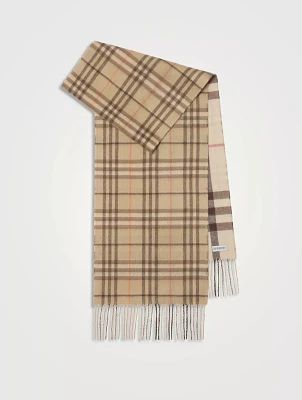 Reversible Check Cashmere Scarf
