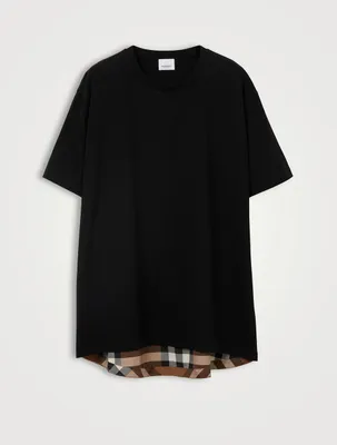 Check Panel Cotton T-shirt