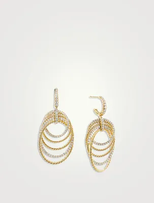 Dy Origami Drop Earrings In 18k Yellow Gold With Pavé Diamonds