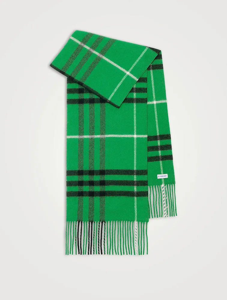 Check Wool Cashmere Scarf