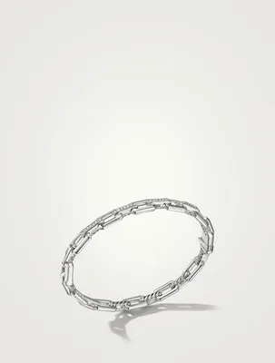 Stax Link Bracelet Sterling Silver With Pavé Diamonds