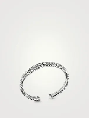 Cable Loop Bracelet Sterling Silver With Pavé Diamonds