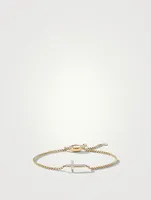 Petite Pavé Cross Chain Bracelet In 18k Yellow Gold With Diamonds