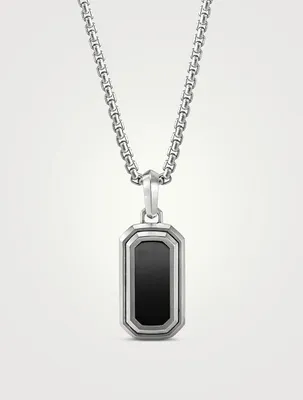 Deco Amulet In Sterling Silver With Black Onyx