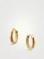 Stax Faceted Huggie Hoop Earrings In 18k Yellow Gold