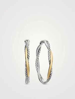 Infinity Hoop Earrings In Sterling Silver With 14k Yellow Gold, 42mm