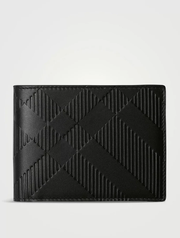 Embossed Check Slim Bifold Wallet