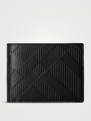 Embossed Check Slim Bifold Wallet