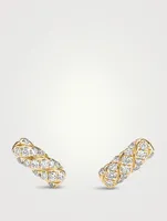 Cable Collectibles® Bar Stud Earrings In 18k Gold With Pavé Diamonds