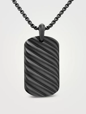 Sculpted Cable Tag In Black Titanium