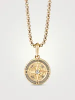 Maritime® Compass Amulet In 18k Yellow Gold With Center Diamond