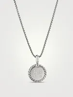 H Initial Charm In Sterling Silver With Pavé Diamonds