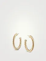 Sculpted Cable Hoop Earrings In 18k Yellow Gold