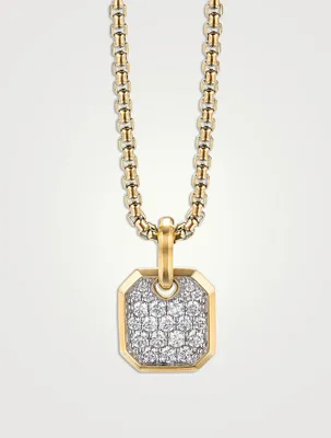 Roman Amulet In 18k Yellow Gold With Pavé Diamonds