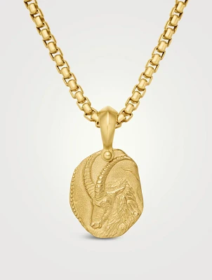 Capricorn Amulet In 18k Yellow Gold, 27mm