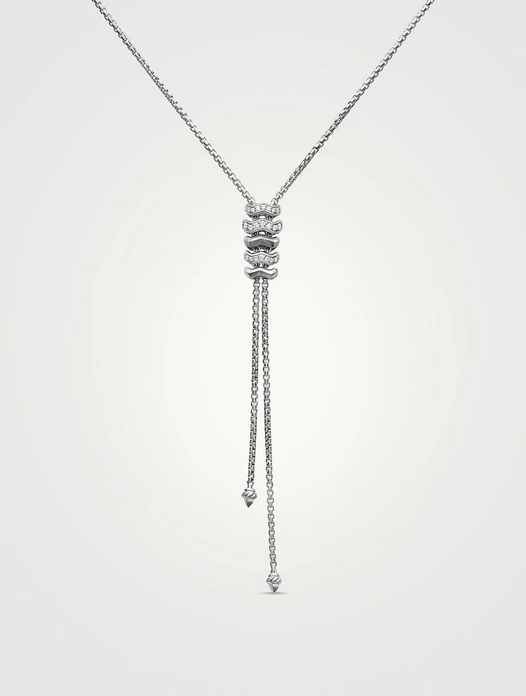 Zig Zag Stax™ Y Necklace In Sterling Silver With Diamonds