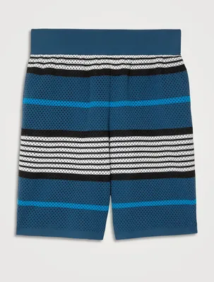 Stripe Print Nylon Shorts