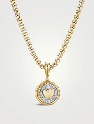 Sy Heart Amulet In 18k Yellow Gold With Pavé Diamonds