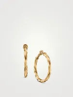 Cable Edge® Hoop Earrings In 18k Yellow Gold