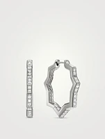 Zig Zag Stax™ Hoop Earrings In Sterling Silver With Diamonds, 22.8mm