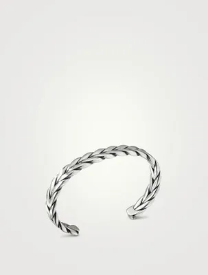 Chevron Woven Cuff Bracelet Sterling Silver