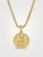 Aquarius Amulet In 18k Yellow Gold With Diamonds