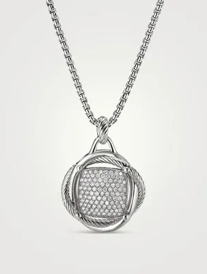 Infinity Pendant In Sterling Silver With Pavé Diamonds