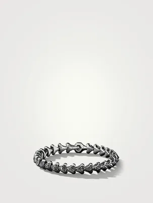 Armory® Link Bracelet Sterling Silver With Pavé Black Diamonds