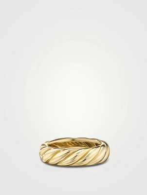 Sculpted Cable Band Ring 18k Yellow Gold, 6mm
