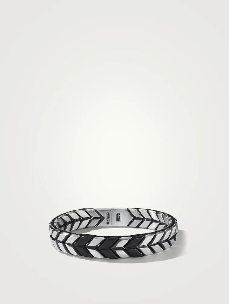 Chevron Woven Bracelet Black Titanium