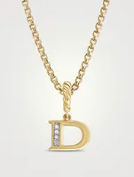 Pavé D Initial Pendant In 18k Yellow Gold With Diamonds