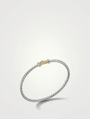 Buckle Bracelet Sterling Silver With 18k Yellow Gold And Pavé Diamonds