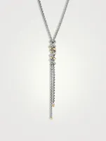 Helena Y Necklace In Sterling Silver With 18k Yellow Gold With Pavé Diamonds