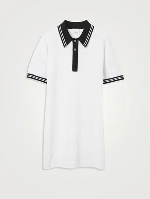 Check Technical Cotton Polo Shirt Dress