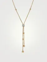 Petite Helena Y Necklace In 18k Yellow Gold With Pavé Diamonds