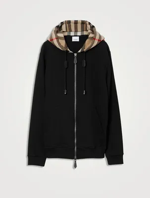 Check Hood Cotton Zip Hoodie