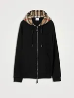 Check Hood Cotton Zip Hoodie