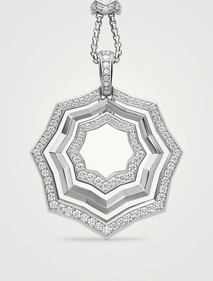 Zig Zag Stax™ Pendant Necklace In Sterling Silver With Diamonds, 38mm