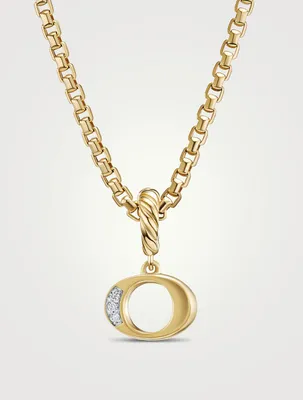 Pavé O Initial Pendant In 18k Yellow Gold With Diamonds