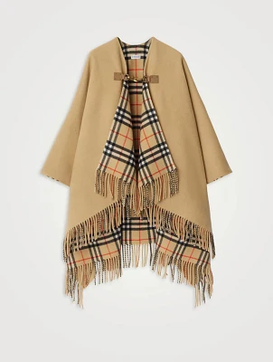 Check Wool Cape