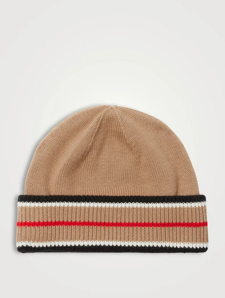 Reversible Icon Stripe Cashmere Cotton Beanie