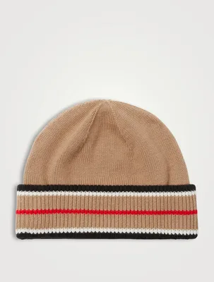 Reversible Icon Stripe Cashmere Cotton Beanie