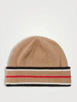 Reversible Icon Stripe Cashmere Cotton Beanie